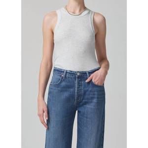 NEW CITIZENS OF HUMANITY isabel rib tank top in heather grey